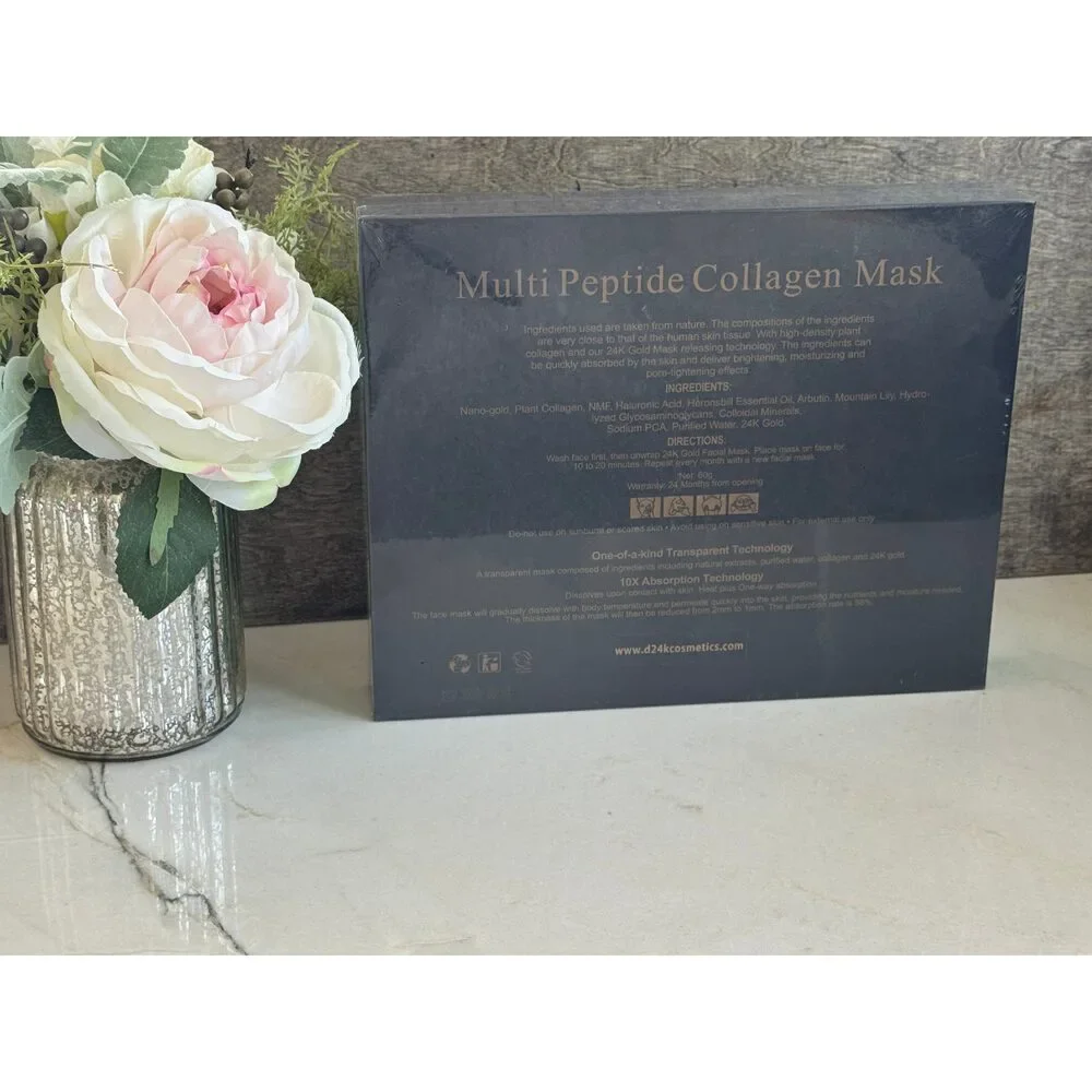 Multi Peptide Collagen Facial mask (12 ct) by D24K Cosmetics